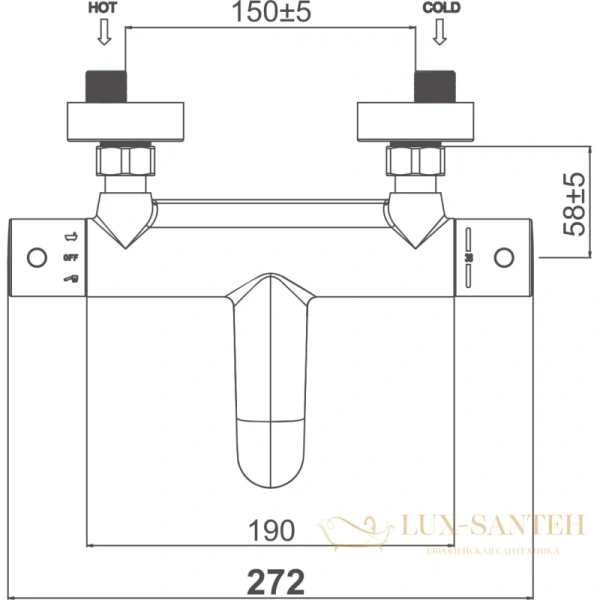 термостат d&k bayern.potsdam da2123201 для ванны, хром