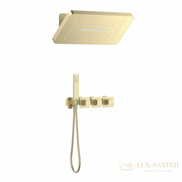 душевая система для душа термостатическая встраиваемая timo petruma sx-5249/17sm, золото матовое