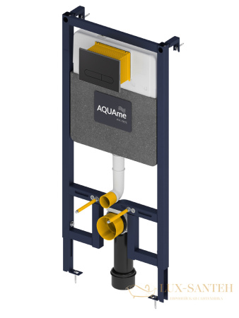 инсталляция для подвесного унитаза aquame, aqm4001mb, в комплекте с панелью смыва черный матовый