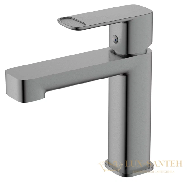 смеситель для раковины aquame parma aqm6610gm, оружейная сталь