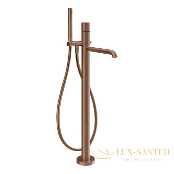 смеситель для ванны напольный gessi habito unito 70028.708, copper brushed pvd