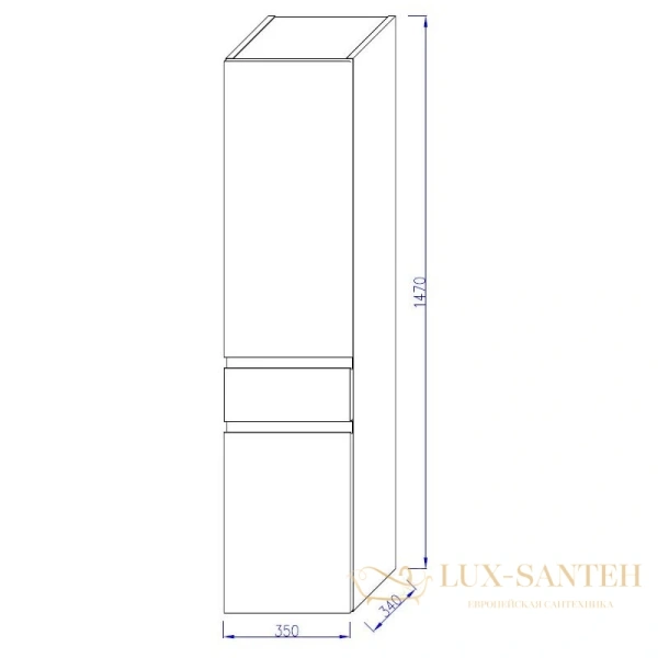 шкаф пенал jacob delafon madeleine 35x147 r eb2069d-j52 черный