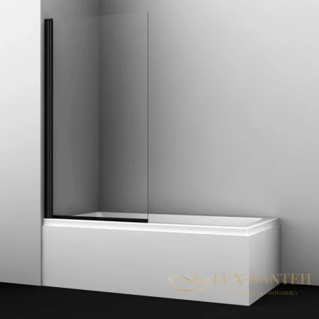 шторка wasserkraft berkel 48p01-80black для ванны 80 см 