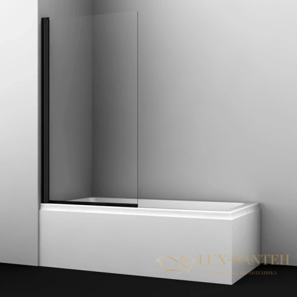 шторка wasserkraft berkel 48p01-80black для ванны 80 см 