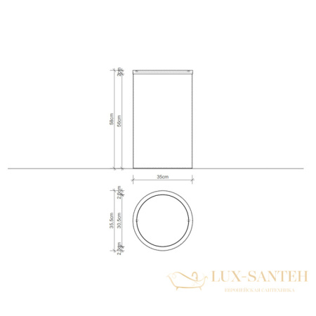корзина для белья decor walther 0610700, нержавеющая сталь