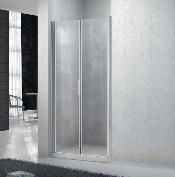 душевая дверь belbagno sela-b-2 sela-b-2-115-ch-cr 115 см, стекло текстурное