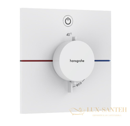 термостат для душа встраиваемый hansgrohe showerselect comfort e, 15571700, белый матовый