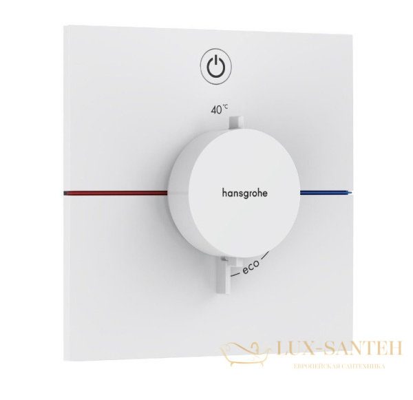 термостат для душа встраиваемый hansgrohe showerselect comfort e, 15571700, белый матовый