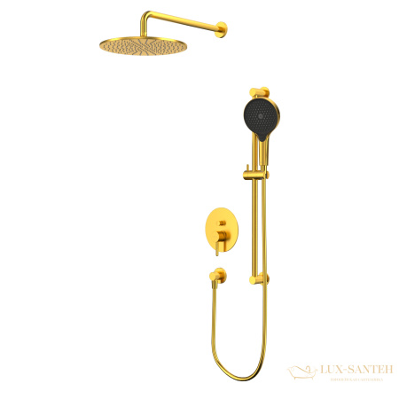 душевая система для душа скрытого монтажа whitecross y, yset05topglb, золото брашированное
