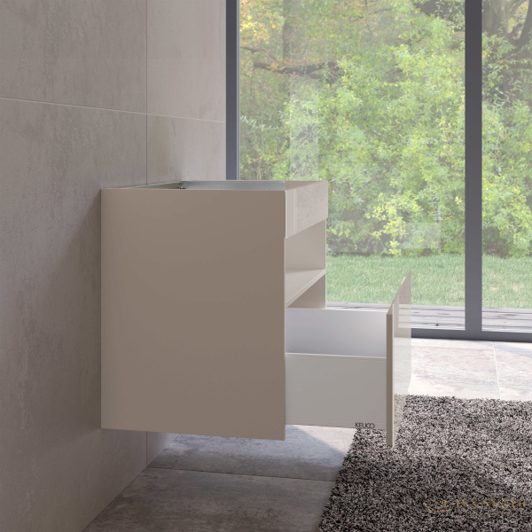 тумба под умывальник keuco stageline, 32862180100, 800x625x490 мм, к/ф: кашемир (ламинир. матовый)/кашемир глянцевый (стекло)