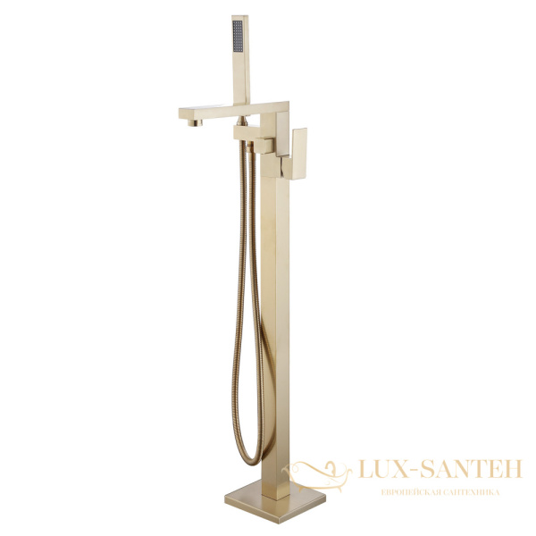смеситель abber daheim af8215g напольный, золото матовое