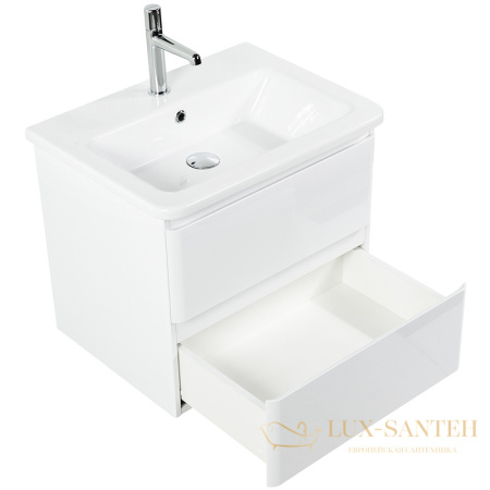 тумба под раковину belbagno albano-cer albano-cer-600-2c-so-bl 60 см подвесная, bianco lucido