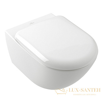 villeroy&boch antao унитаз подвесной безободковый, villeroy&boch antao 4674t0r1, (без сиденья), ceramicplus,  белый глянцевый