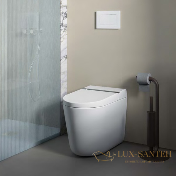 унитаз приставной 38х59 см artceram hype khyv002 05 00, с крышкой-биде и дистанционным пультом,  saniglaze matt white
