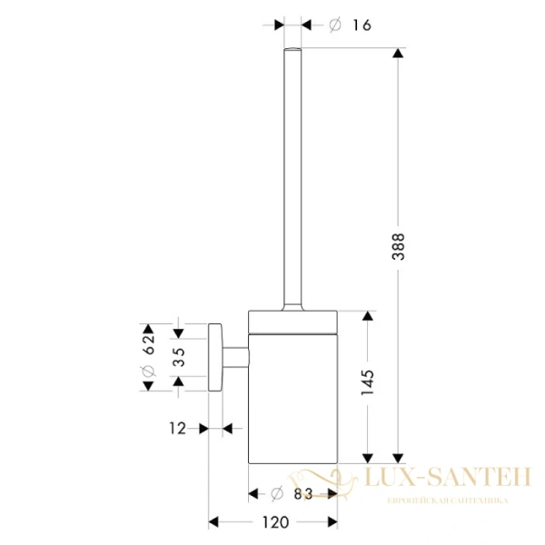 ершик hansgrohe logis 40522820 шлифованный никель