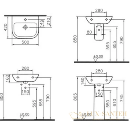 пьедестал vitra s20 5529b003-0156, белый