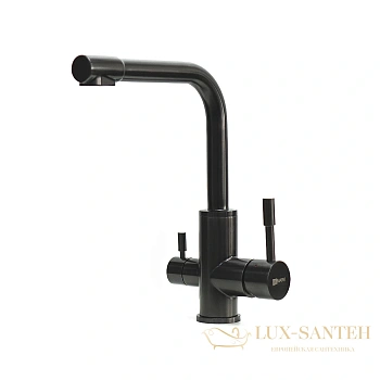 смеситель для кухни lemark expert lm5061bln, с подключением к фильтру, черный
