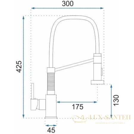 смеситель rea spring rea-b9145 для кухни, хром