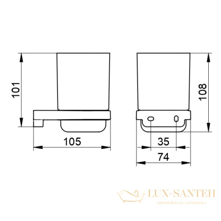 хрустальный стакан keuco moll, 12750009000, хрусталь
