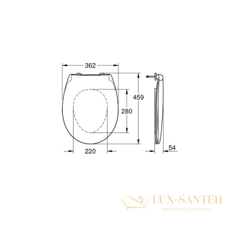 сиденье с крышкой grohe bau ceramic 39493000, с микролифтом, белый