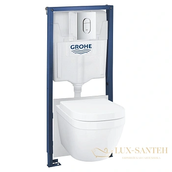 комплект grohe rapid sl 36501000 5в1: подвесной унитаз, инсталляция, сиденье с микролифтом, панель смыва arena cosmopolitan, шумоизоляция