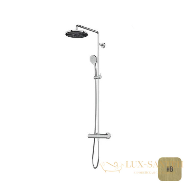 душевая система для душа almar velvet rain e405002.hb, с термостатом, латунь брашированная pvd