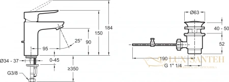 комплект смесителей для ванны jacob delafon oscar e29847ru-bl матовый черный
