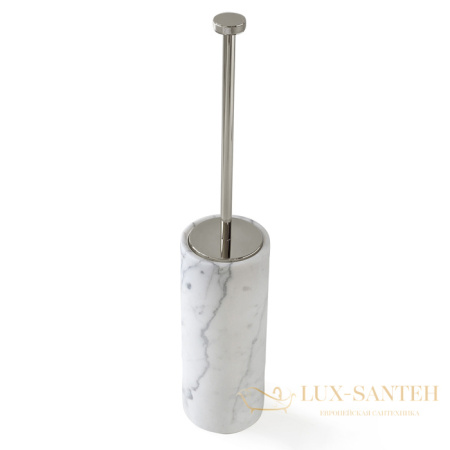 ершик для унитаза напольный 3sc apuana 2.0, ap17ank, мрамор/никель сатинированный полированный