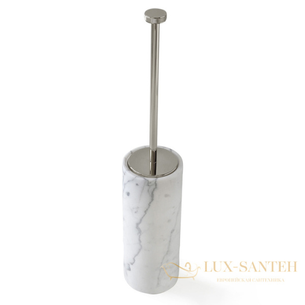 ершик для унитаза напольный 3sc apuana 2.0, ap17ank, мрамор/никель сатинированный полированный