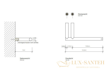 держатель для туалетной бумаги decor walther mikado tph1, 0520259, черный хром pvd