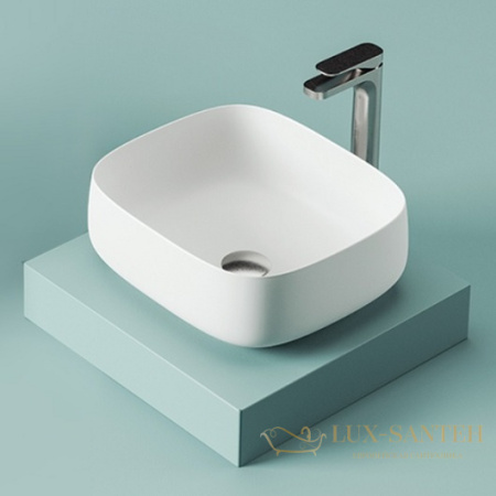 раковина накладная artceram cognac quadro 46 col007 05 00 460х410 мм, белый матовый