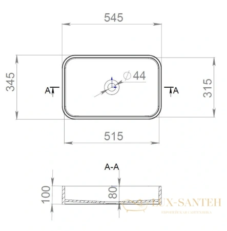 раковина salini callista 1101104g s-sense 54.5x34.5 см, белый