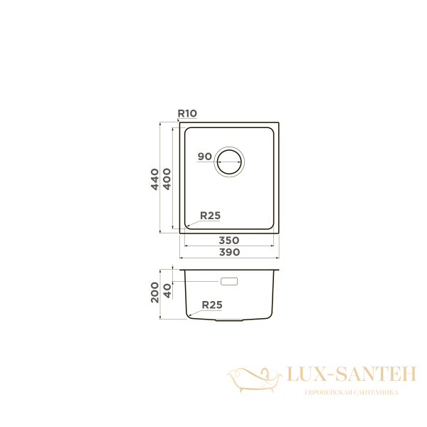 кухонная мойка omoikiri tadzava 39-lg 4993262, светлое золото