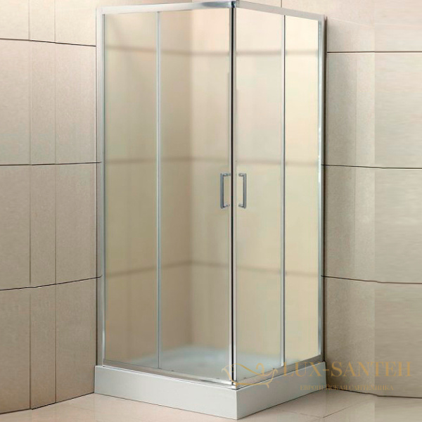 душевой уголок belbagno uno uno-195-a-2-85-p-cr 85х85 см профиль хром, стекло рифленое