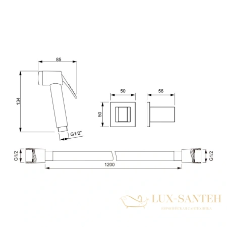 гигиенический набор timo sg-3054/03, черный матовый