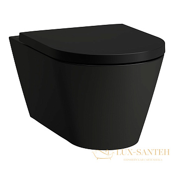 унитаз подвесной безободковый laufen kartell 8.2033.7.716.000.1, 545х370х430 мм, покрытие llc, черный матовый