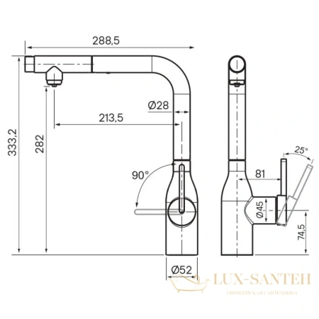 смеситель paulmark viper vi213105-ni для кухни с подключением к фильтру, никель