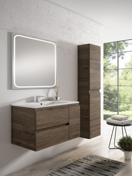 зеркало xpertials emin 84354135-36792 120х80 см, led свет, антизапотевание, профиль черный матовый