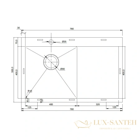 кухонная мойка seaman eco marino smv-780r-gun2.a, графит