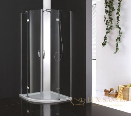 душевой уголок cezares bergamo bergamo-w-r-2-100-arco-c-cr-iv 100x100 iv профиль хром, стекло прозрачное