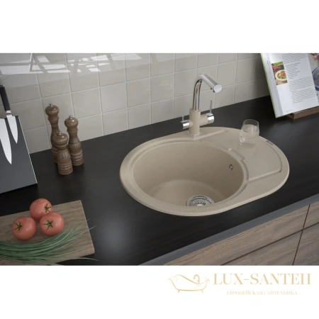 смеситель paulmark essen es213011-qucr для кухни с подключением к фильтру, хром/песочный