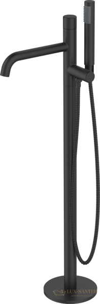 однорычажный напольный смеситель aqg min 01min601ng для ванны с дивертером, черный матовый