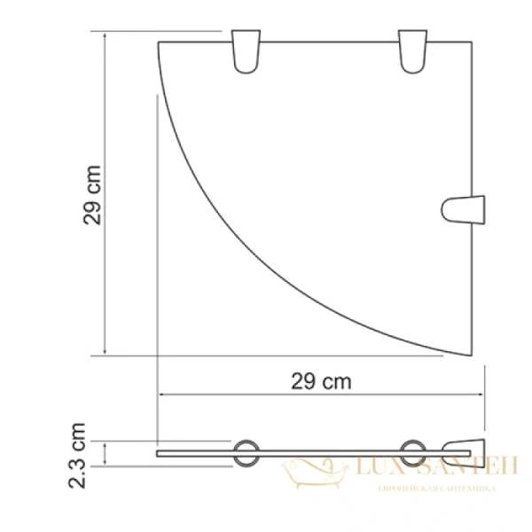 полка угловая wasserkraft bm k-533 29х29 см, хром