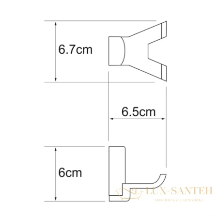 крючок двойной wasserkraft leine k-5023d, хром