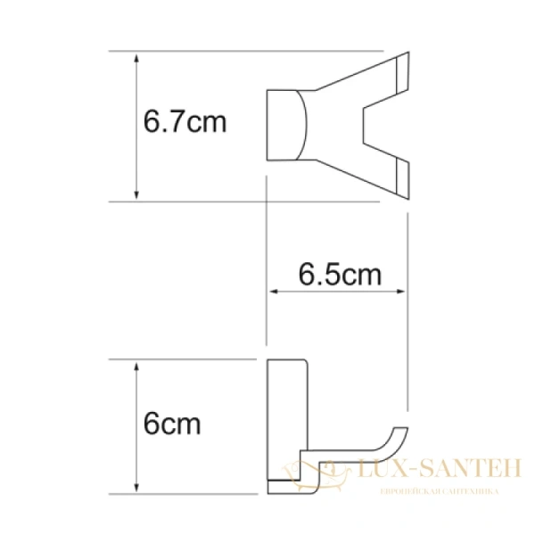 крючок двойной wasserkraft leine k-5023d, хром