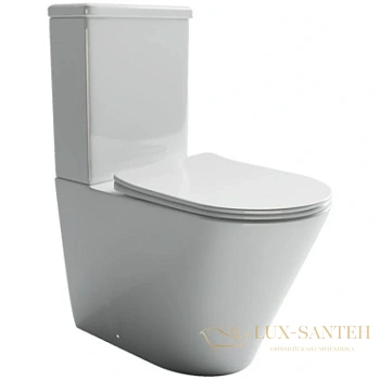 чаша напольного безободкового унитаза ceramica nova highlight cn1802-b с сиденьем микролифт, белый