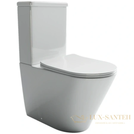 унитаз-компакт безободковый ceramica nova highlight cn1802 с сиденьем микролифт, белый