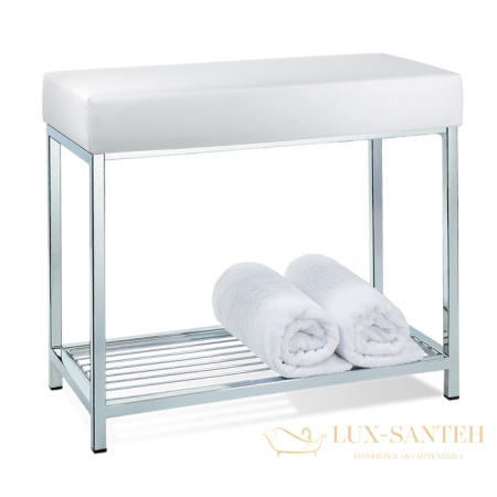 скамейка decor walther dw77 0505104 с полкой, хром/белый