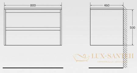 тумба под раковину belbagno kraft kraft-800-2c-so-bo 80 см подвесная, bianco opaco