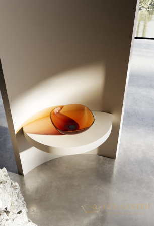 раковина накладная прозрачная abber kristall at2806opal, коричневый